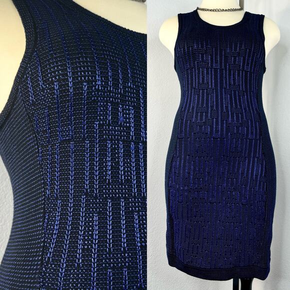 NWT Rag & Bone Knit Sweater Sleeveless Striped Blue Dress Size Large - Picture 1 of 11